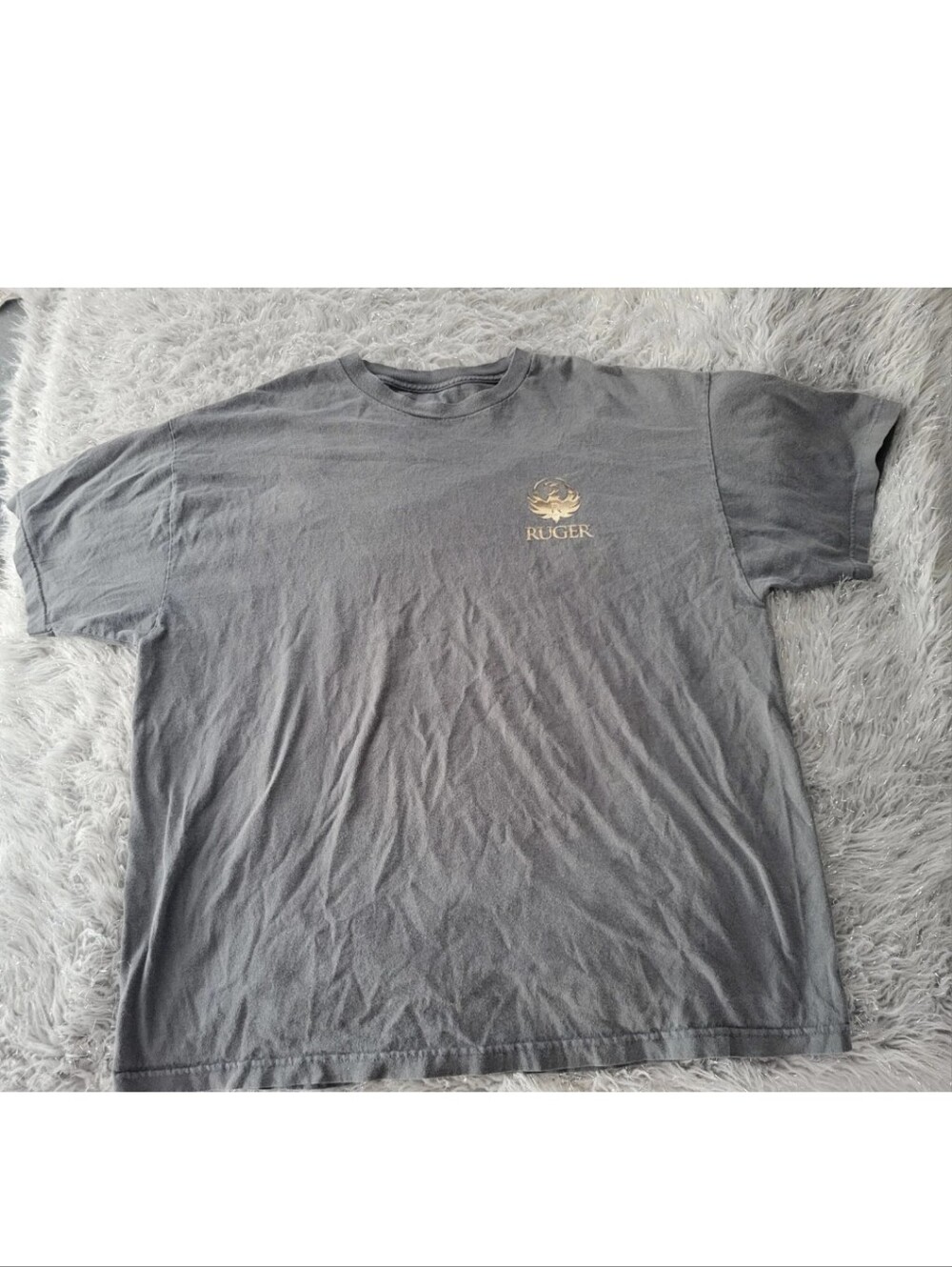 Vintage 90s Mens Ruger T Shirt Grey Eagle Smoke Cowboy Americana USA XXL